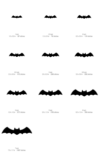 Halloween Bat Machine Embroidery Design — size guide