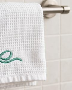 Accent Bow Machine Embroidery Design embroidered on a towel