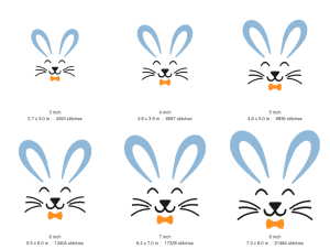 Boy Bunny Face Machine Embroidery Design — size guide