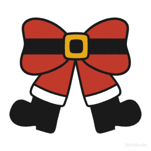 Christmas Santa Bow Machine Embroidery Design — design preview