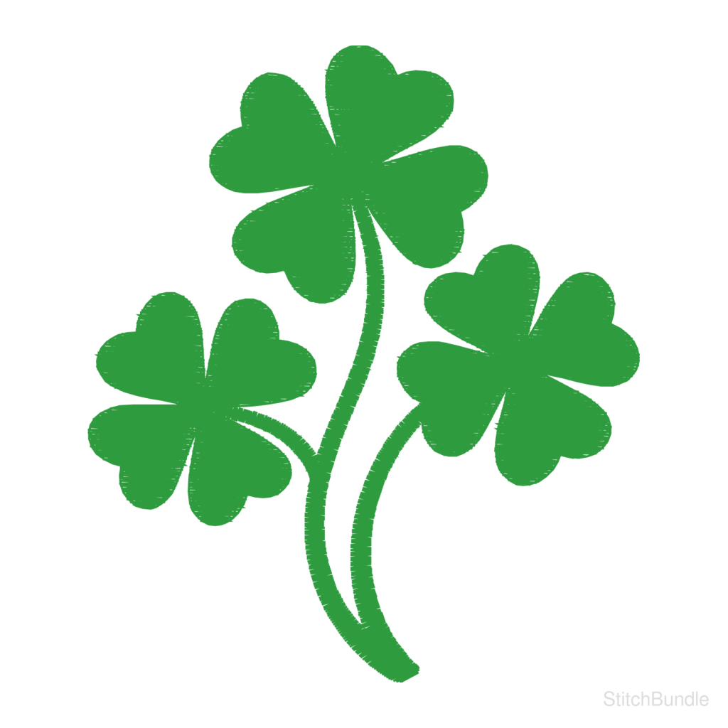 Four Leaf Clover Machine Embroidery Design — design preview