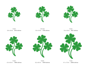 Four Leaf Clover Machine Embroidery Design — size guide