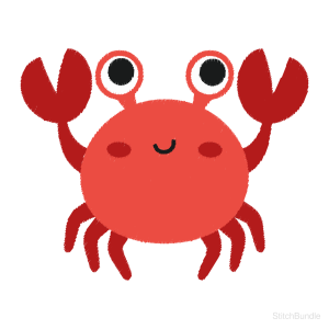 Cute Crab Machine Embroidery Design — design preview