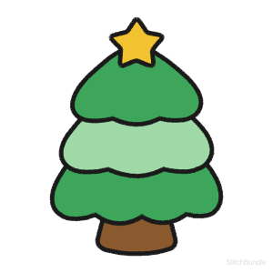 Chunky Christmas Tree Machine Embroidery Design — design preview