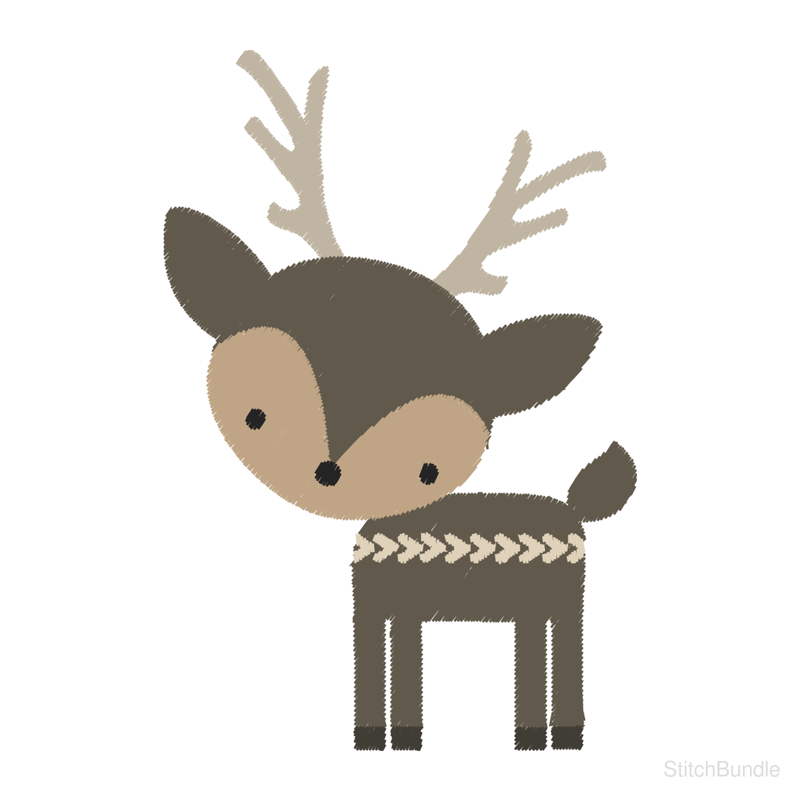 Woodland Deer Machine Embroidery Design — design preview