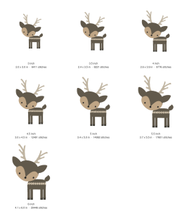 Woodland Deer Machine Embroidery Design — size guide