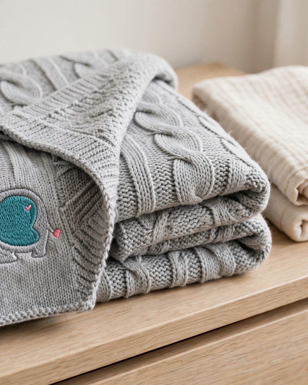Elephant Machine Embroidery Design embroidered on a blanket