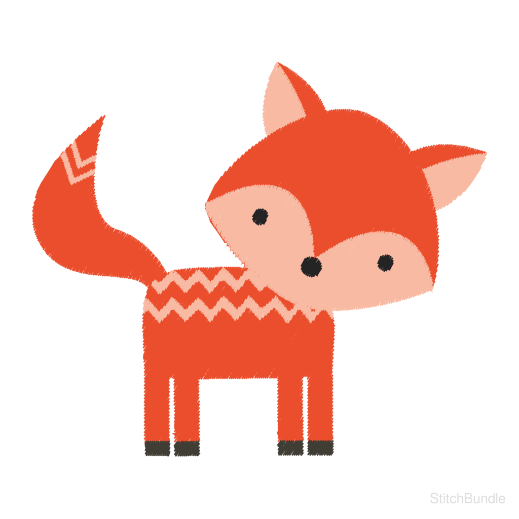 Woodland Fox Machine Embroidery Design — design preview