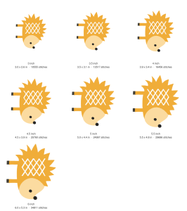 Woodland Hedgehog Machine Embroidery Design — size guide