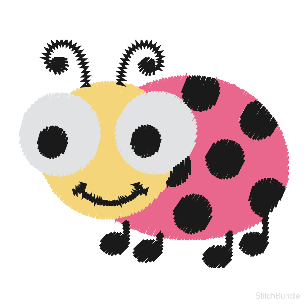 Cute Ladybug Machine Embroidery Design — design preview