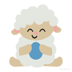 Lamb With Egg Machine Embroidery Design — design preview