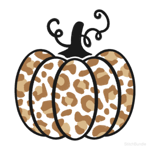 Leopard Print Pumpkin Machine Embroidery Design — design preview