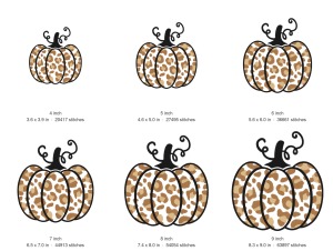 Leopard Print Pumpkin Machine Embroidery Design — size guide