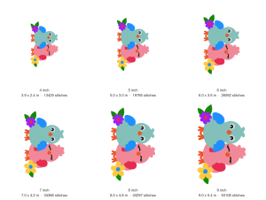 Lovebirds Machine Embroidery Design — size guide