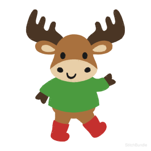 Moose in a Sweater Machine Embroidery Design — design preview