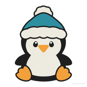 Cute Penguin Machine Embroidery Design — design preview