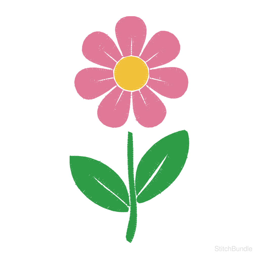 Pink Flower Machine Embroidery Design — design preview