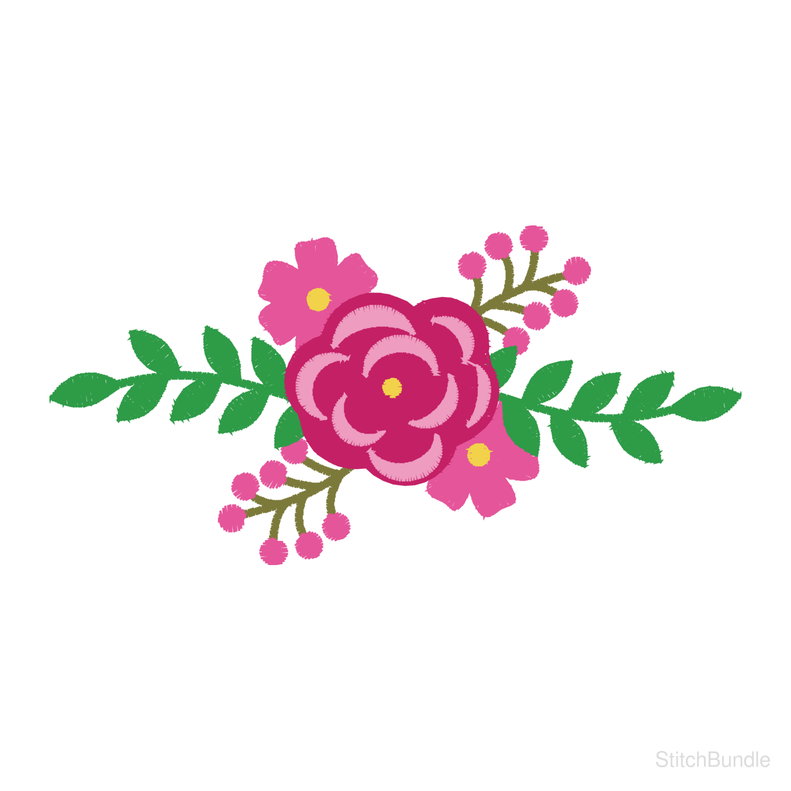 Pretty Flowers Machine Embroidery Design — design preview