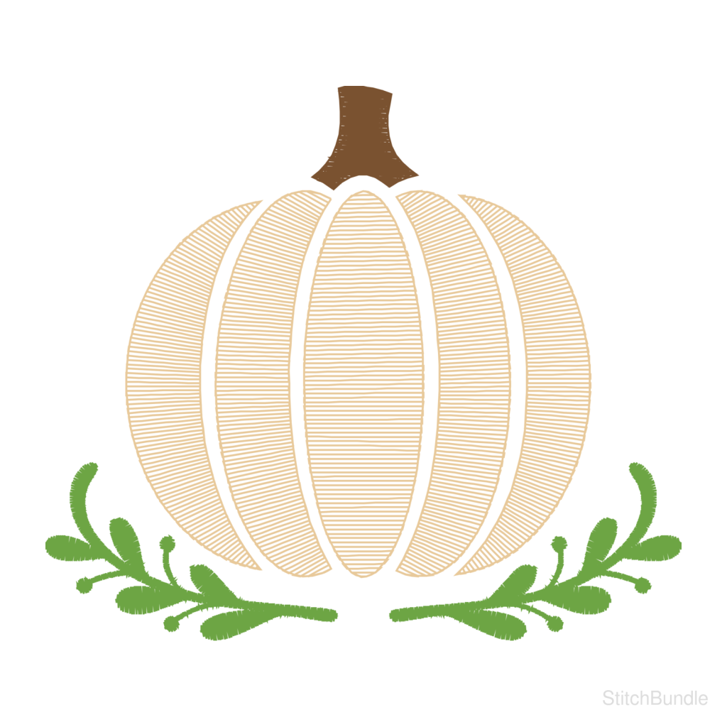 Sketch Pumpkin Machine Embroidery Design — design preview