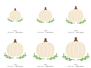 Sketch Pumpkin Machine Embroidery Design — size guide