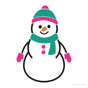Cute Snowman Machine Embroidery Design — design preview