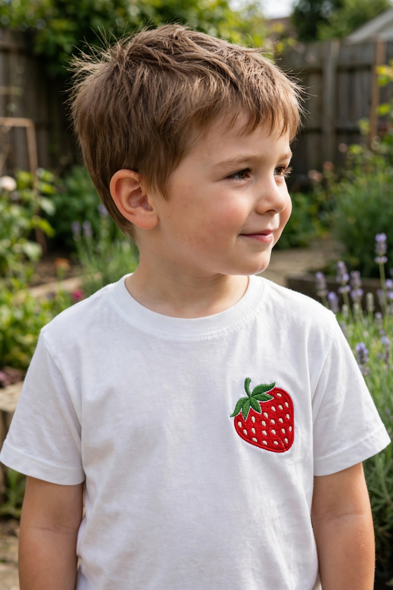 Strawberry Machine Embroidery Design embroidered on a t-shirt