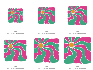 Sunshine Rays Machine Embroidery Design — size guide