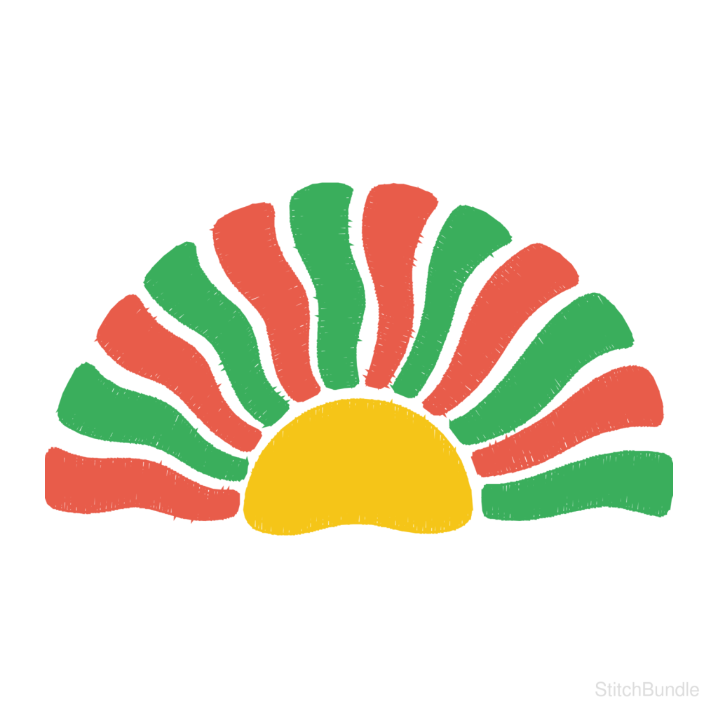 Wavy Sunshine Machine Embroidery Design — design preview