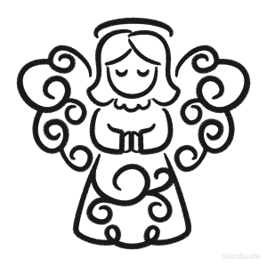 Swirly Angel Machine Embroidery Design — design preview