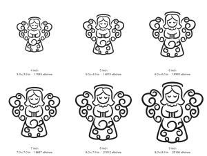 Swirly Angel Machine Embroidery Design — size guide