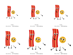 Bacon and Egg Machine Embroidery Design — size guide