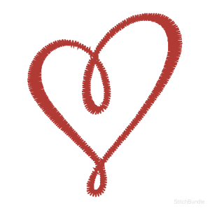 Loopy Heart Machine Embroidery Design — design preview