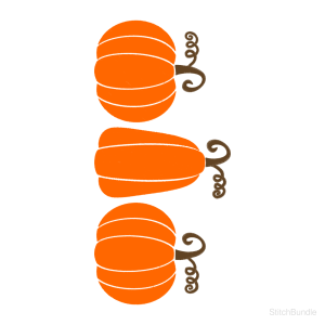 Pumpkin Trio Machine Embroidery Design — design preview