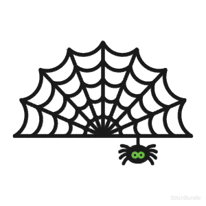 Spider on a Web Machine Embroidery Design — design preview