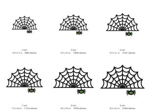 Spider on a Web Machine Embroidery Design — size guide