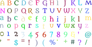 Alchemist Serif full alphabet at 1 inch