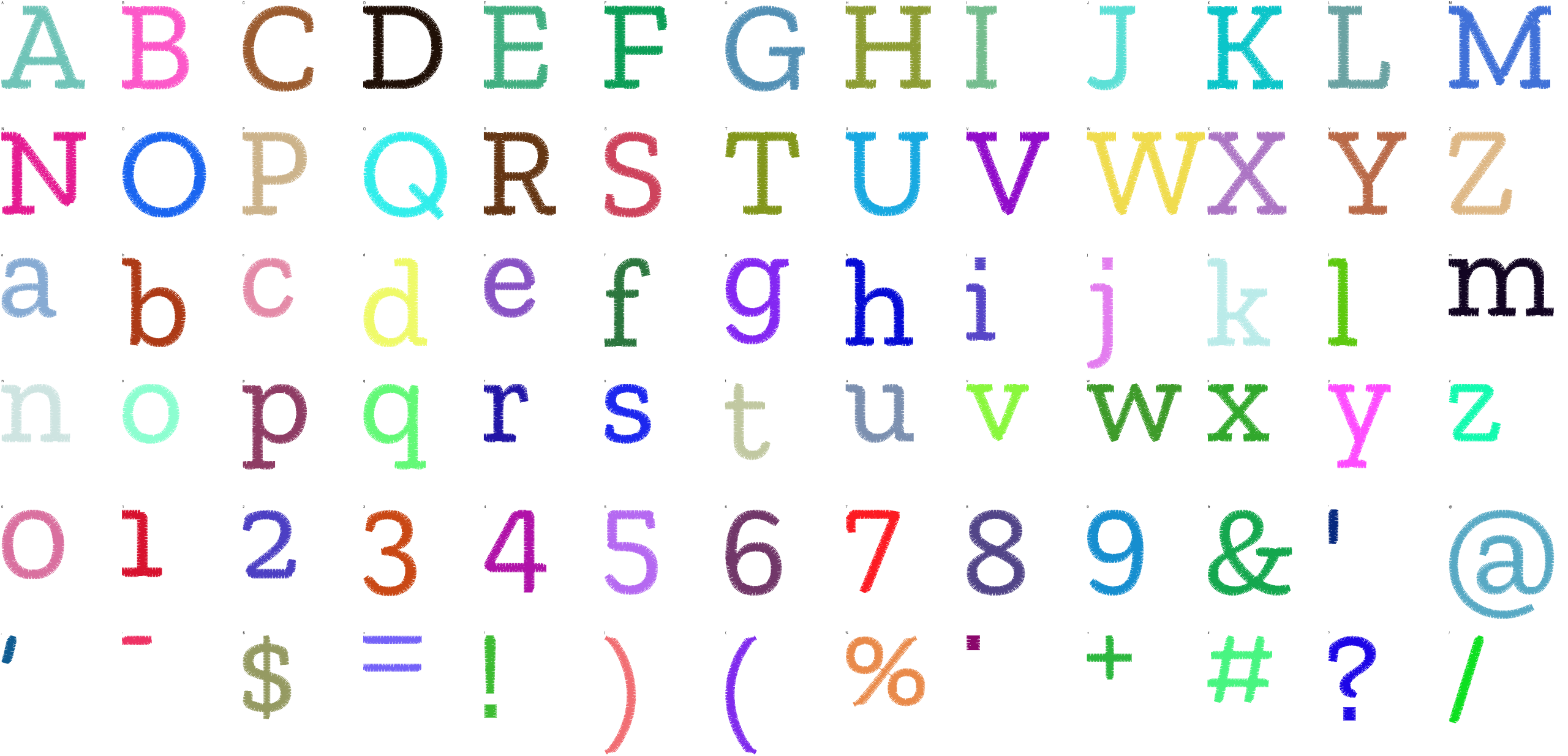 Anvil Slab full alphabet at 1 inch
