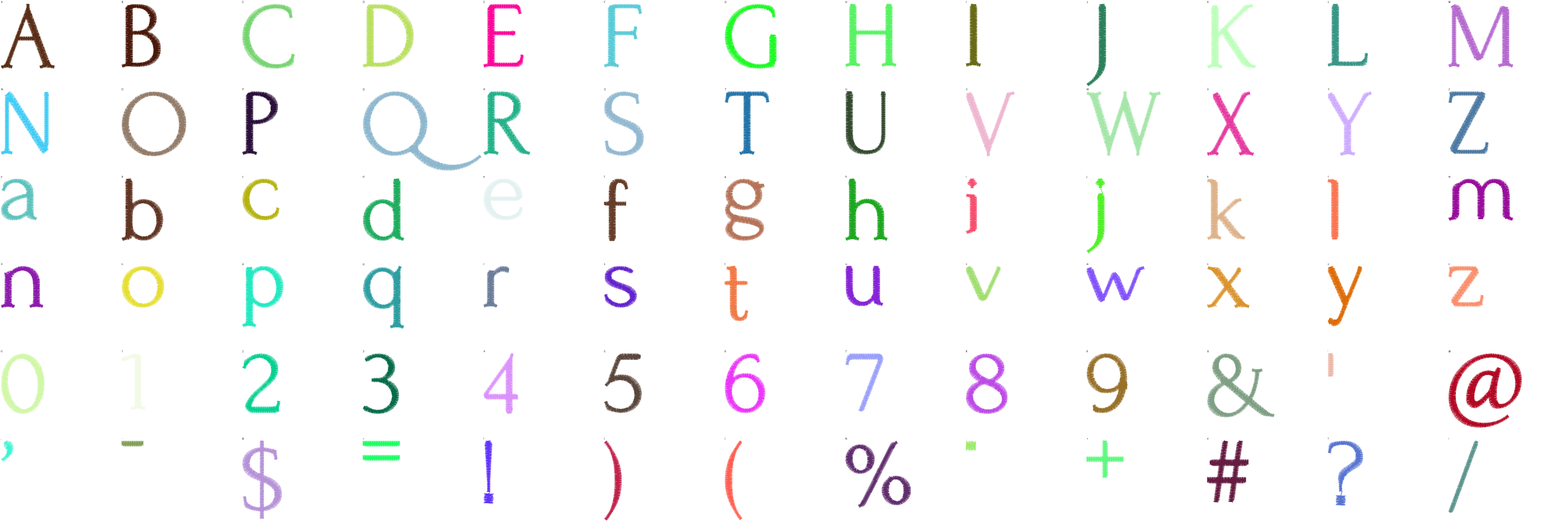 Atrium Serif full alphabet at 1 inch