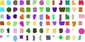 Balloon Block full alphabet at 1 inch