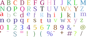 Bamboo Serif full alphabet at 1 inch