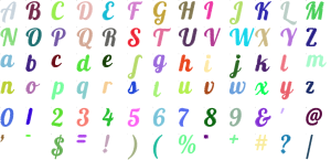 Beachcomber Brush full alphabet at 1 inch
