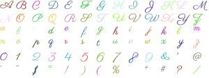 Boulevard Script full alphabet at 1 inch