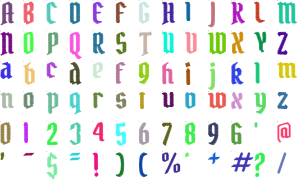 Buccaneer Blackletter full alphabet at 1 inch