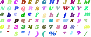 Cabaret Italic full alphabet at 1 inch