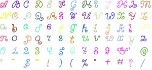 Candy Calligraphy full alphabet at 1 inch