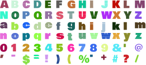 Chunky Banner full alphabet at 1 inch