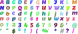 Citrus Block full alphabet at 1 inch