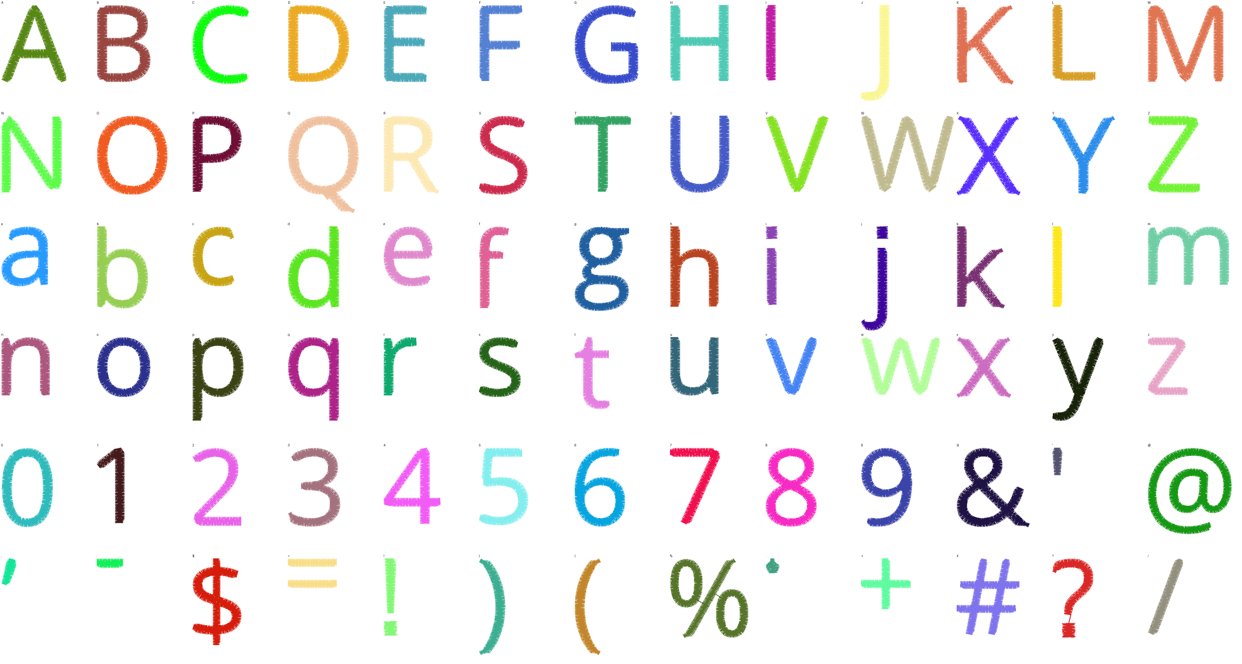 Clearview Sans full alphabet at 1 inch