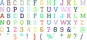 Collegiate Varsity full alphabet at 1 inch