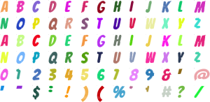 Comic Blast full alphabet at 1 inch
